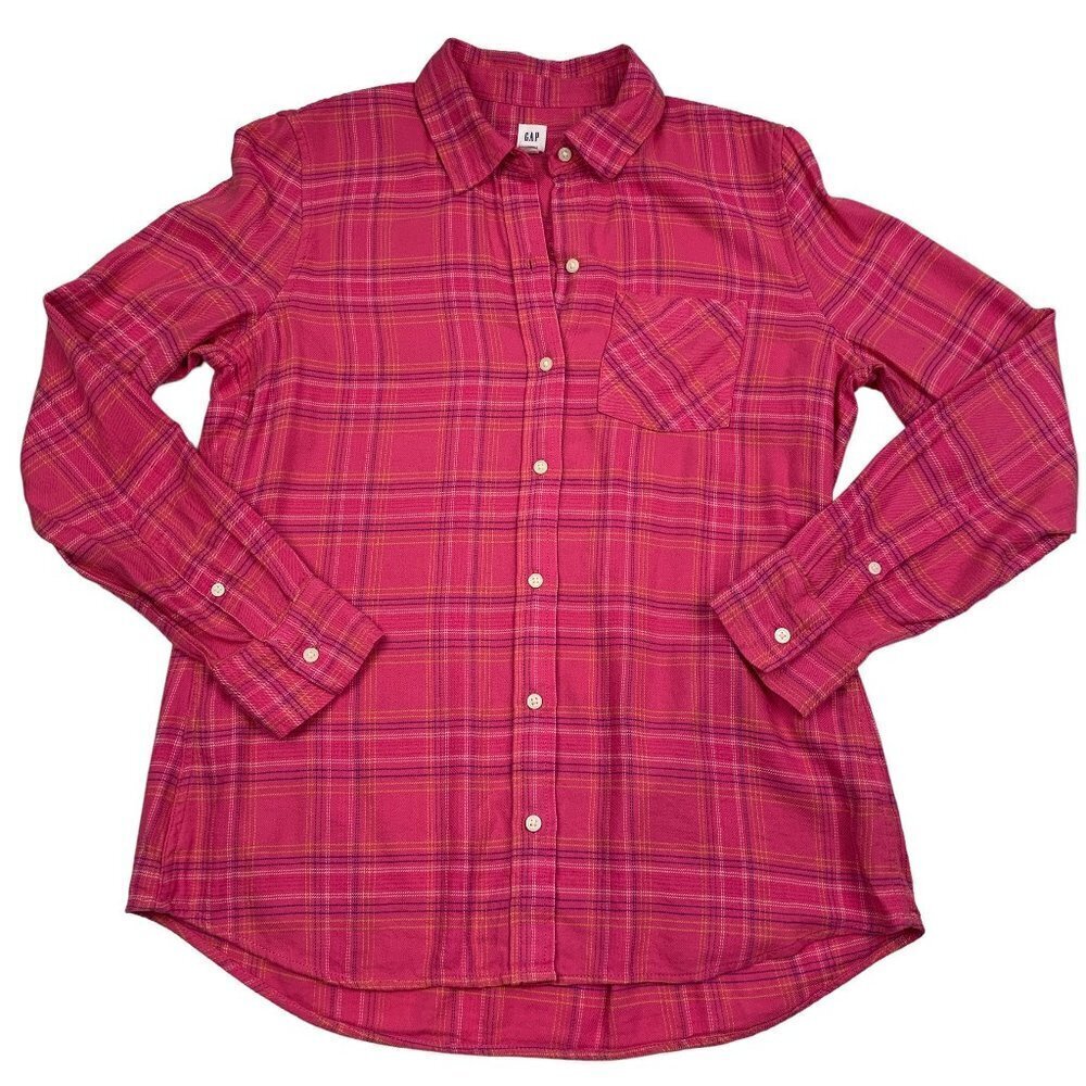 GAP Plaid Cotton/Viscose Long Sleeve Button Down Shirt Women's Size Small